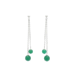 K14WG Đá Chalcedony Bông Tai - Hàng hiệu Chính hãng