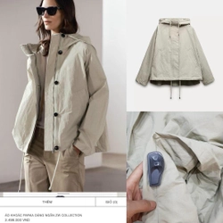 Áo khoác Zara parka dáng ngắn mới chưa sử dụng