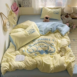 Chăn ga cotton đũi mềm hoạ tiết thêu 469579