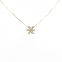 K18YG Tuyết Flake Kim Cương Dây Chuyền 0.14CT - Hàng hiệu Chính hãng