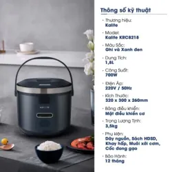 Nồi cơm điện KALITE KRC8218 đa chức năng nấu 1,8L 589165