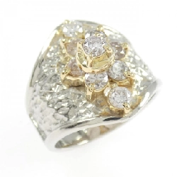 Nhẫn kim cương hoa PT900/K18YG 1.04CT - Hàng hiệu Authentic