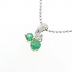 K18/PT900/PT850 Dây chuyền ngọc lục bảo 0.13CT - Hàng hiệu Chính hãng 858528