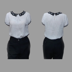 Áo chấm bi đen size M của Uni korean fashion  485718