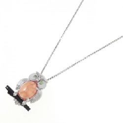 K18WG Cú Mèo Đá Rhodochrosite Dây Chuyền - Hàng hiệu Chính hãng 862129