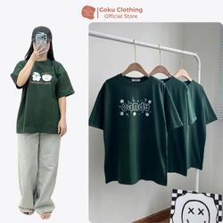 Áo Thun Nữ Oversize Dưới 72kg Chất Thun Cotton Khô Xanh In Hình Hàng Mới