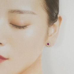 K18YG Bông tai Ruby - Hàng hiệu Chính hãng 869402