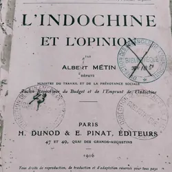 L’Indochine et l’opinion (Đông Dương và Dư Luận)_Sách cổ 110 năm