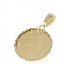 K18YG(枠) Dây chuyền đồng xu - Hàng hiệu Authentic 864340