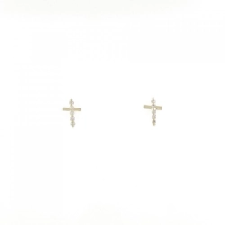 K10YG Bông tai kim cương chéo 0.02CT - Hàng hiệu Authentic