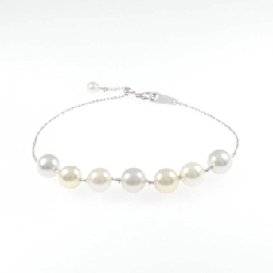 K18WG Vòng tay ngọc trai Akoya - Hàng hiệu Authentic 877609