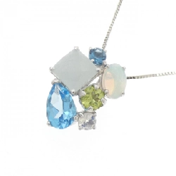 K18WG Mặt dây chuyền đá màu - Hàng hiệu Authentic 857558