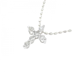 K18WG Dây chuyền kim cương chéo 0.07CT - Hàng hiệu Chính hãng 858371