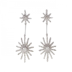 K18WG/K14WG Bông tai kim cương 1.10CT - Hàng hiệu Chính hãng