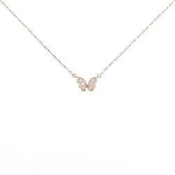K10PG Bướm Kim Cương Dây Chuyền 0.03CT - Hàng hiệu Chính hãng