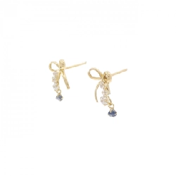 K18YG Ruy băng Sapphire Bông tai - Hàng hiệu Chính hãng 867899