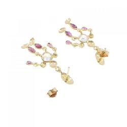 K18YG Bông tai Ruby - Hàng hiệu Chính hãng 868578