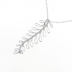 Dây chuyền kim cương 750WG/K18WG hình lông vũ 0.15CT - Hàng hiệu Authentic 864131