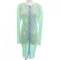 【Vintage】Pleats Please PLEATS PLEASE 2000 Băng hoa PP06-JO306 Áo cardigan dài