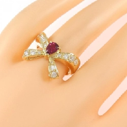 Nhẫn ruby K18YG hình ruy băng 0.59CT - Hàng hiệu chính hãng 850506