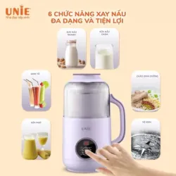 🔥 UNIE UMB09 – MÁY LÀM SỮA HẠT 800ML – NẮP CHỤP CHỐNG ỒN, 6 CHỨC NĂNG TIỆN DỤNG! 🥛✨ 720957