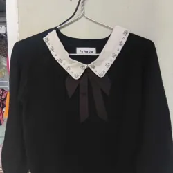 Áo len thời trang freesize nơ đen hàng mới mặc 1 lần 737955