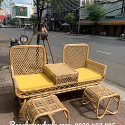 Băng ghế mây 2 chỗ decor spa 475783
