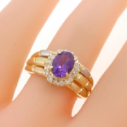 Nhẫn Amethyst K18YG/PT900/K18PG - Hàng hiệu Authentic 849288