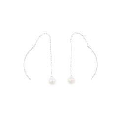 K18WG Bông tai ngọc trai Akoya 4.8mm - Hàng hiệu Chính hãng