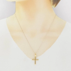 K18YG Dây chuyền hình chữ thập - Hàng hiệu Authentic 858387