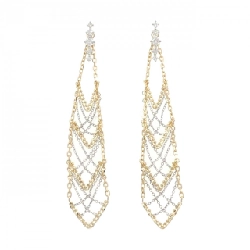 Bông tai kim cương K18YG/K18WG 0.30CT - Hàng hiệu Chính hãng