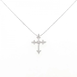 K18WG Dây chuyền kim cương chéo 0.14CT - Hàng hiệu Chính hãng