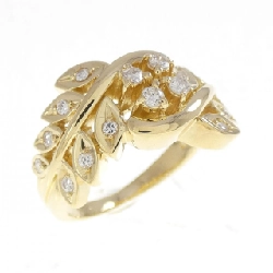 Nhẫn kim cương K18YG hoa × lá 0.24CT - Hàng hiệu chính hãng