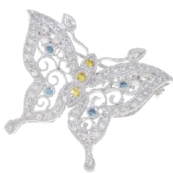 Brooch kim cương bướm 18KWG 0.46CT - Hàng hiệu Authentic 873436