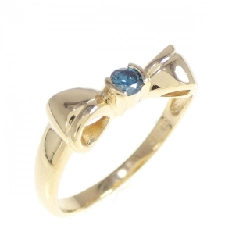 Nhẫn kim cương K18YG hình ruy băng 0.10CT