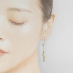 K18WG Đá màu Bông tai - Hàng hiệu Chính hãng 868961