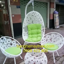 Xích đu kèm bàn ghế ban công mây nhựa 1008059