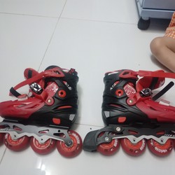 Giày patin cougar mzs333 size M(32-35) màu đỏ, còn mới 90% combo giỏ đựng, bảo hộ, vv... 154707