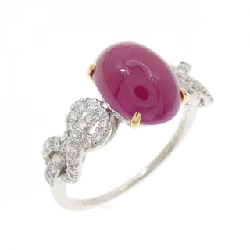 Nhẫn Ruby 4.61CT PT950/K18YG - Hàng hiệu Chính hãng