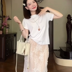 Chân váy ren, hoa 3D, thanh lịch, nữ tính 463789