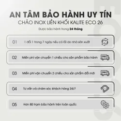 Chảo rán inox liền khối KALITE ECO26, inox 304 an toàn 795661