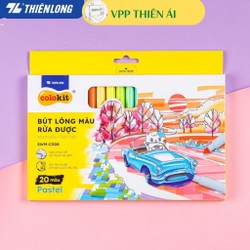 Bút lông màu Fiber Pen 20 màu Pastel Thiên Long Colokit SWM-C008 an toàn rửa được