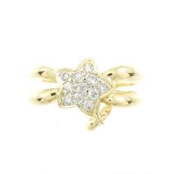 Nhẫn kim cương 750YG sao × mặt trăng 0.18CT 672675