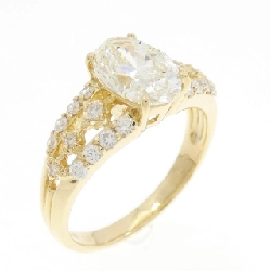 Nhẫn kim cương K18YG 1.51CT VLY SI2 cắt oval - Hàng hiệu chính hãng