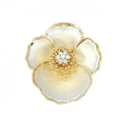 K18YG/K18WG Hoa văn Kim cương Brooch 0.38CT - Hàng hiệu Chính hãng