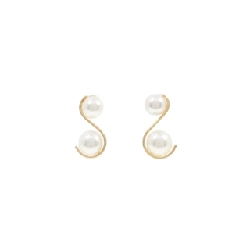 K18YG Bông tai ngọc trai Akoya - Hàng hiệu Authentic