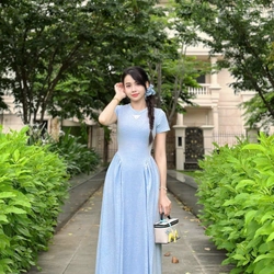 VÁY ĐÔI / COUPLE MẸ VÀ BÉ GÁI váy đầm maxi thun cột nơ phía sau kèm chun cột tóc 474127