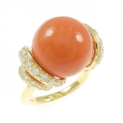 Nhẫn San hô K18YG - Hàng hiệu Chính hãng