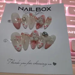 Nailbox Mẫu Thỏ Tai Dài Phối Nơ Mới, Nailbox Thiết Kế, Nailbox Nặn Nổi  560545