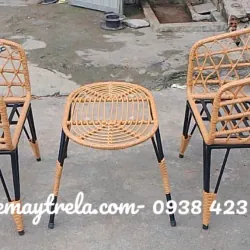 Bàn ghế mây nhựa cho quán cafe 740111